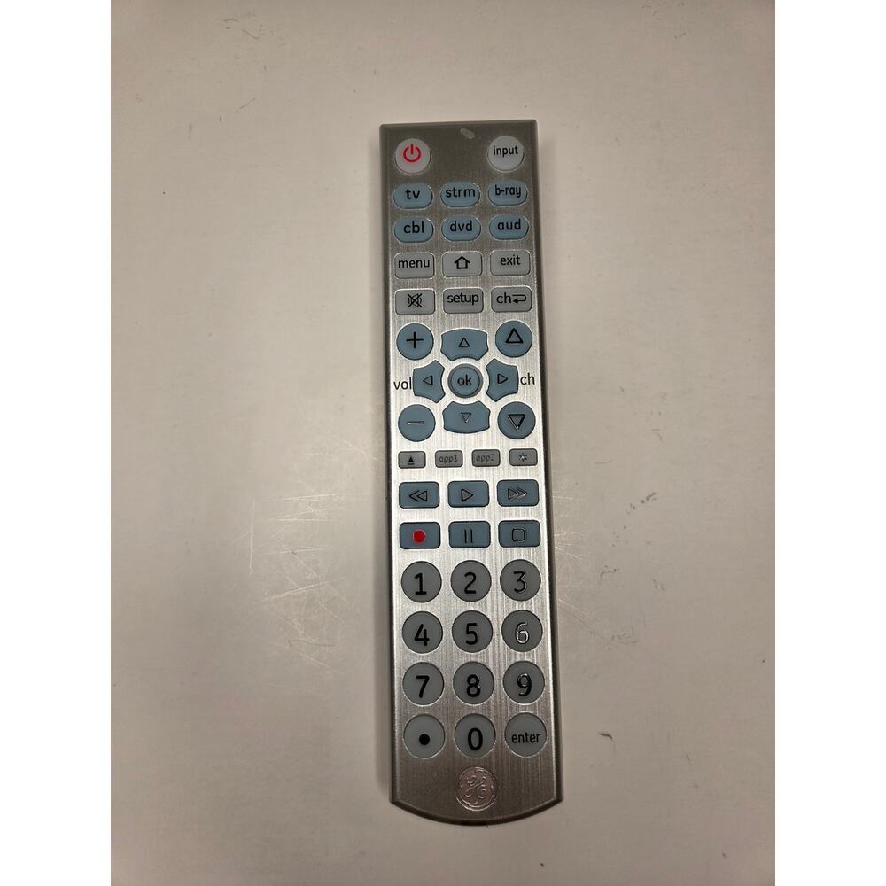 GE Universal Remote Control – Brushed Silver – Works with TV, DVD, Streaming